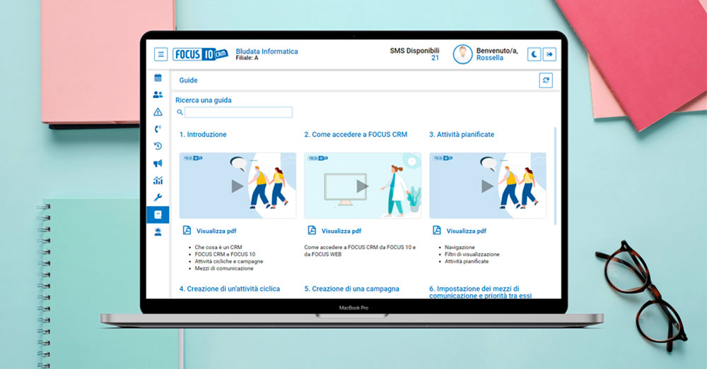 schermata di esempio video guide di FOCUS CRM